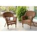 Jeco 3 Piece Honey Wicker Chair And End Table Set Without Cushion