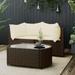 Andoer 3 Piece Patio Set with Cushions Brown Poly Rattan