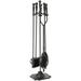 Bilot 5-Piece Fireplace Tools Set with Handles Black