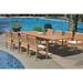 Grade-A Teak Dining Set: 8 Seater 9 Pc: 118 Double Extension Rectangle Table And 8 Leveb Stacking Arm Chairs Outdoor Patio WholesaleTeak #WMDSWVm