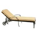 Oakland Living Contemporary Modern Mesh Lattice Outdoor Patio Garden Aluminium Pool Chaise Lounge with Wheels & Cushion Bronze