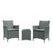 Manhattan Comfort Imperia Steel Rattan Patio Conversation Set with Cushion Grey - 3 Piece