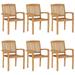 Stacking Patio Chairs 6 pcs Solid Teak Wood