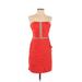 Gianni Bini Casual Dress - Mini: Red Solid Dresses - New - Women's Size Small