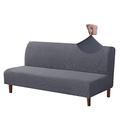 Jaotto Cover for Sofa Bed without Arms 2/3 Seater Clic Clac Elastica Elastic Covers for Folding Sofa Water Resistant Jacquard Protector for Sofa Bed without Armrests,Jacquard #Grey