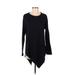 Soft Joie Casual Dress - Shift Crew Neck Long sleeves: Black Print Dresses - Women's Size Small