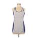 Reebok Active Tank Top: Gray Color Block Activewear - Women's Size Medium