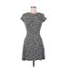 Topshop Casual Dress - Mini Crew Neck Short sleeves: Gray Marled Dresses - Women's Size 2