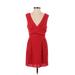 BCBGeneration Cocktail Dress - Mini V Neck Sleeveless: Orange Solid Dresses - Women's Size 2