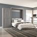 Wade Logan® Arlex 101W Queen Wall Bed w/ 36W Storage Unit w/ Doors Wood in Gray | 87.87 H x 101 W x 100.28 D in | Wayfair