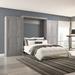 Wade Logan® Arlex 137W Queen Wall Bed w/ 36W Storage Units w/ Doors Wood in Gray | 87.87 H x 137 W x 92 D in | Wayfair