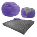 CordaRoy's Corduroy Convertible Bean Bag Chair Corduroy in Gray/White/Indigo | 36 H x 48 W x 48 D in | Wayfair QC-CD-VP