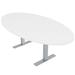 Skutchi Designs, Inc. 7' Oval Conference Room Table w/ Power & Data Wood/Metal in White | 29 H x 84 W x 45.25 D in | Wayfair HAR-OVL-46x84-T-XD09