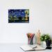 East Urban Home London, England Starry Night Skyline - Graphic Art Print Canvas in Blue/Yellow | 8 H x 12 W x 0.75 D in | Wayfair