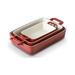 NIERBO Rectangle Porcelain China 3 Piece Baker Bakeware Set Porcelain China in Red | 2.5 H x 8.5 W x 12 D in | Wayfair BS60R