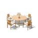 Teak Smith Oval 6 - Person 94" Long Teak Outdoor Dining Set Wood/Teak in Brown/White | 94 W x 40 D in | Wayfair DSClipper_94MasOval_7_AA_4