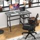 Vecelo Home Office Desk & Chair Set Computer Desk & Ergonomic Mesh Office Chair Set Wood/Metal in Black | 30 H x 43 W x 20 D in | Wayfair