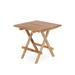 Arlmont & Co. Nandini Folding Teak Outdoor Side Table Wood in Brown/White | 19.69 H x 19.69 W x 19.69 D in | Wayfair