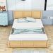 Red Barrel Studio® Ezana Wood Platform Bed Frame w/ 2 Drawers & Underneath Storage Metal in Brown | 37.4 H x 63.6 W x 82 D in | Wayfair