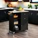 Winston Porter Dedra Kitchen Island Wood in Black | 37 H x 41.3 W x 15.7 D in | Wayfair 809C238508954DB092F93B2384F23A85