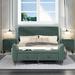 Ebern Designs Caleab Bedroom Set Upholstered, Metal in Green | 42.7 H x 64.6 W x 84.3 D in | Wayfair B0DE25197EDF494B9160DA0CDC5F8598