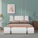 Ivy Bronx Thiago Storage Bed Wood & /Upholstered/Faux leather in White | 38.6 H x 62.6 W x 88.6 D in | Wayfair 47E6113DF5DB45F4A1AA6005C951CEB6