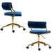 Everly Quinn Dariany Ergonomic Task Chair Upholstered/Metal in Blue | 31.1 H x 22.83 W x 19.69 D in | Wayfair 999BBC3432E146A591F9AD50FFA4B08A