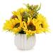 Primrue Lockett Sunflower Floral Arrangement or Centerpiece in Pot Faux Silk in Yellow | 8 H x 8 W x 8 D in | Wayfair