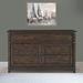 Gracie Oaks Kathi 6 - Drawer Dresser Wood in Brown/Red | 38 H x 64 W x 18 D in | Wayfair A00A64E2A52D4E228762C5514D36322B
