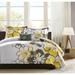 Winston Porter Alcaraz Floral Duvet Cover Set w/ Throw Pillow Microfiber in Yellow | Twin XL Duvet Cover+1 Sham+Throw Pillow | Wayfair