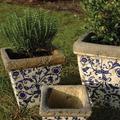 Aged ceramic flower pots - set of 3