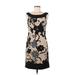 Connected Apparel Casual Dress - Sheath: Black Print Dresses - Women's Size 6