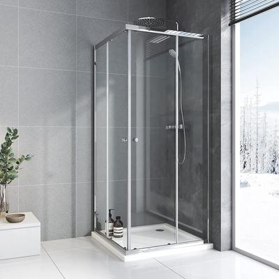 Boromal Duschkabine 90x75/75x90 Duschabtrennung Eckdusche Dusche Falttür 5mm Eckeinstieg Glas Image
