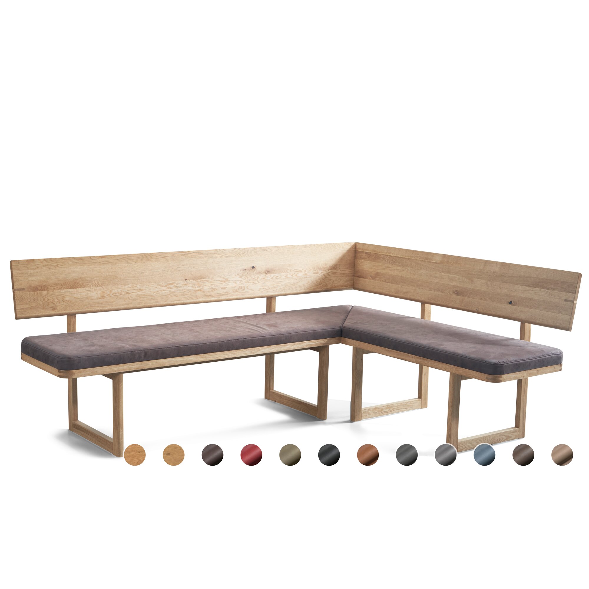 Schösswender »Deven« Eckbank 160/250 cm / Gavin 04 hellbraun / Wildeiche Samtlack