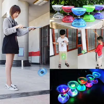 Diabolo à trois roulements avec lumières LED jouets chinois Yoyo pour enfants