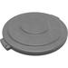 Carlisle 84103323 Bronco Round Flat Top Lid for 32 gal Trash Can - Plastic, Gray