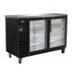 Valpro VP60G 61" Bar Refrigerator - 2 Swinging Glass Doors, Black, 115v