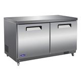 Valpro VPUCR60 61" W Undercounter Refrigerator w/ (2) Sections & (2) Doors, 115v, 15.5 cu. ft, Stainless Steel