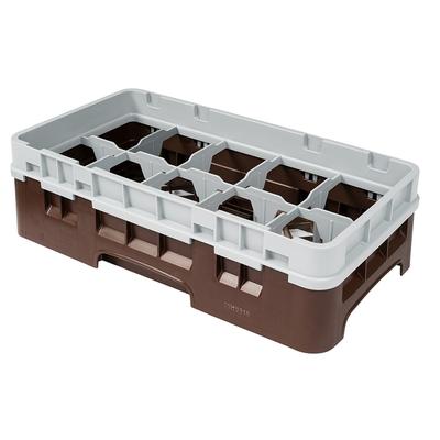 Cambro 10HS318167 Camrack Glass Rack with Extender - 10 Compartments, Brown, Brown Base
