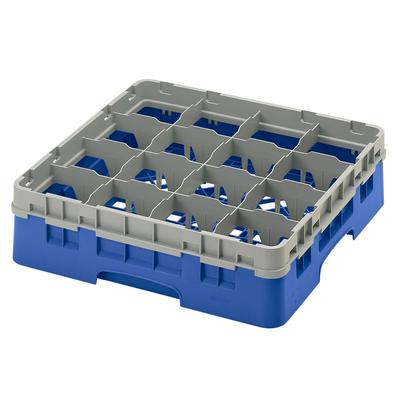 Cambro 16S418168 Camrack Glass Rack w/ (16) Compartments - (1) Gray Extender, Blue, 1 Gray Extender