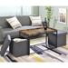 Wood Grain 3 Piece Coffee Table Set with Raised Edges