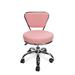 Dayton Short Stool Adjustable 13" to 15" Low Rolling Chair with Backrest, Pink - N/A