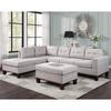 Fabric Reversible Sectional Sofa with Storage Ottoman