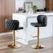 Set of 2 Modern PU Upholstered Bar Stools with the whole Back Tufted,Swivel Barstools Adjusatble Seat Height