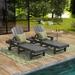 Polytrends Laguna All Weather Poly Pool Outdoor Chaise Lounge - with Arms and Wheels (Set of 2)