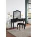 Contemporary Antique Bedroom Vanity Set with Stool Drawers Mirror