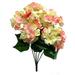 Off-White Blush Pink Hydrangea 21in Artificial Polysilk Faux Fake Flower Bush for Craft Home Garden Outdoor Bouquet Arrangement Ceremony Wedding Arch Floral Wall Aisle Decor (Cream Pink Set of 2)