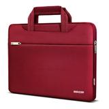 iBenzer Laptop Sleeve Bag for 13 13.3 14 inch MacBook Air/MacBook Pro/HP/Asus/Acer/Samsung/Dell Notebook Carrying Case with Pockets Trolley Belt & Carrying Handle Black Wine Red W-SLD13-WR