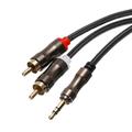 3.5mm to 2 RCA Cable RCA Male to Male Aux Audio Adapter Jack HiFi Headphone Auxiliary Y Cord 16ft for Phone Speaker