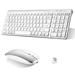 Rechargeable Wireless Keyboard Mouse UrbanX Slim Thin Low Profile Keyboard and Mouse Combo with Numeric Keypad Silent Keys for Lenovo Legion Duel 2 - White